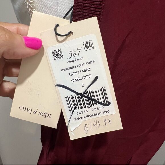 NWT Cinq à Sept Lonny Silk Turtleneck mini Dress womens size small 100% silk - Picture 9 of 14